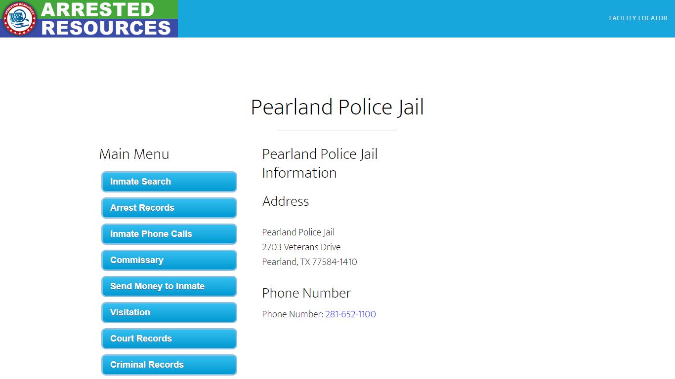 Pearland Police Jail - Inmate Search - Pearland, TX